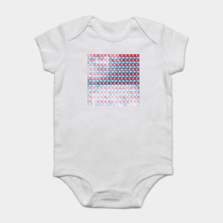 Red white and blue stars and stripes in an Americana tribute Baby Bodysuit